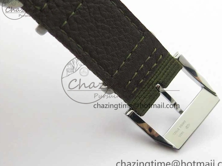 MIROTIME 0207 Fashionable Pilot IW326801 SS MK 1:1 Best Edition Black Dial on Green Nylon Strap MIYOTA 7122